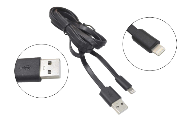 22149 Кабель Qumo USB-Apple 8pin плоский, PVC 1.5м black