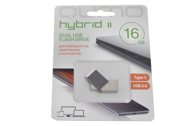 23785 Флэш Qumo 16GB Hybrid 2 USB3.0 c двумя коннекторами