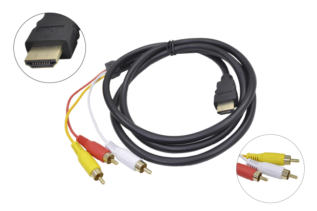 Шнур передатчик (без функции преобразования сигнала) HDMI - 3xRCA gold 1.5м