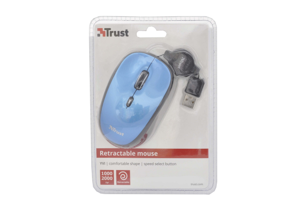 19653 Мышь Trust Yvi Retractable Mouse blue