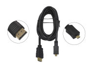 Шнур Dialog HC-A0518B (CV-0318-B black) microHDMI D(M) - HDMI A(M)  ver 1.4, 1.8м, блистер