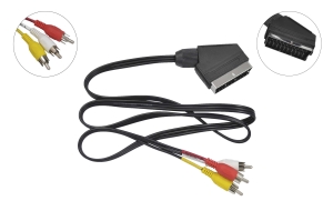 Шнур SCART "шт" - 3 x RCA "шт" черный 1.5м 281-322