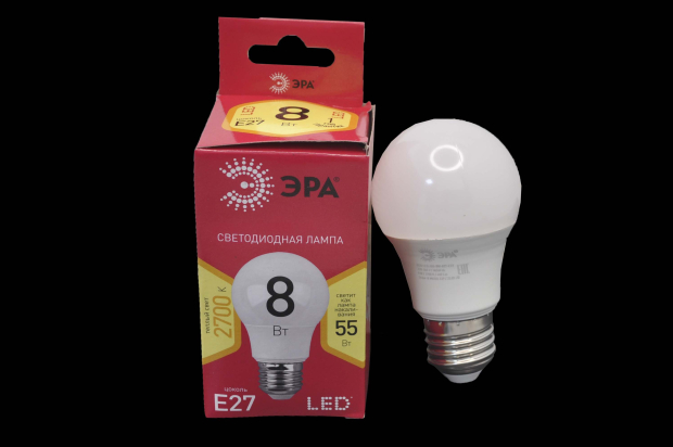 Лампа светодиодная Эра RED LINE ECO LED A55-8W-827-E27