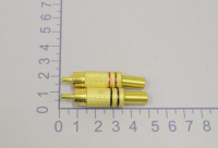 Разъем RCA "шт" металл gold на кабель "пайка" (2шт) 1-208G