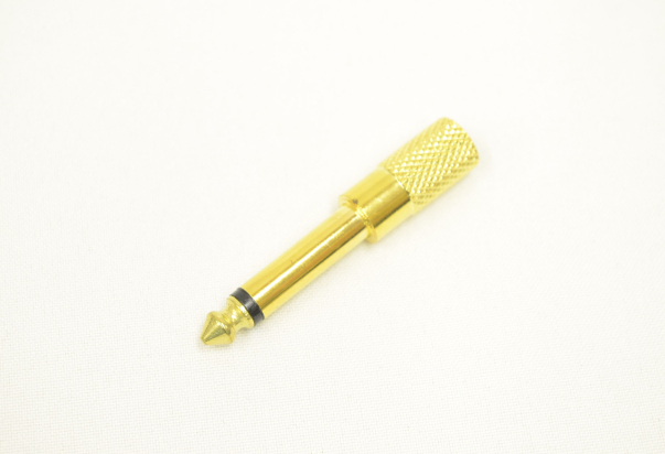 Переходник 6.3mm "шт" моно - 3.5mm "гн" моно металл gold 2-124G