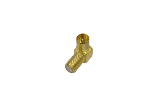 Переходник F "гн" - ТВ "шт" угловой металл gold 4-630G