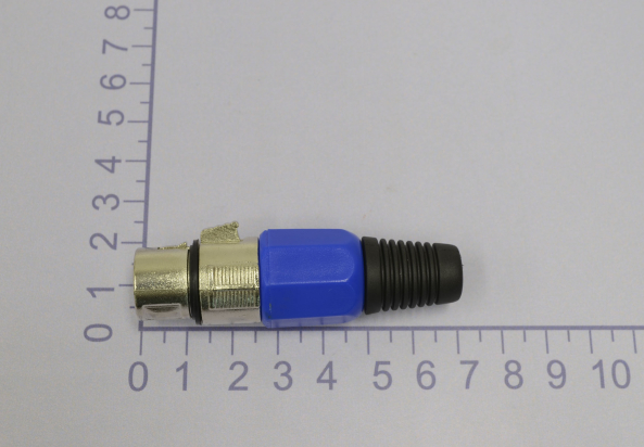 Разъем XLR 3P (CANON) "гн" металл цанга синее 14-0542