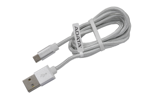 52488 Кабель Adata USB 2.0 AM-Micro BM, AMUCAL-100CMK-CSV, 1.0м серебро
