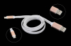 0652540 Кабель Gmini GM-MEL200FLATW USB-microUSB, белый светящийся