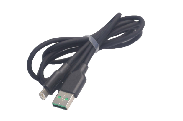 Шнур USB 2.0 AM > iPhone 5/5S/6/6+/6S/6S+/7/7+ 1.0м черный (силикон) MR-29 3.1A (2.0A)