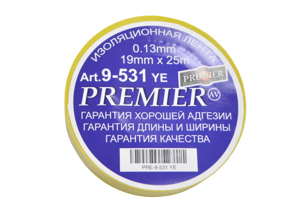 Изолента 19mm х 25м желтая 9-531 YE
