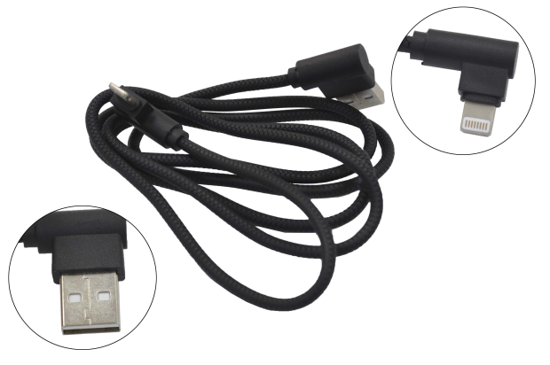 Шнур USB 2.0 AM > iPhone 5/5S/6/6+/6S/6S+/7/7+ 1.0м 6-703L (угловой)