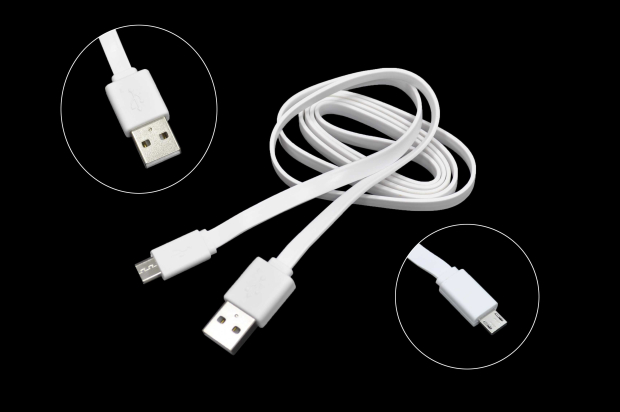 20516 Кабель Qumo USB-Micro USB плоский, PVC, 1.0м, white