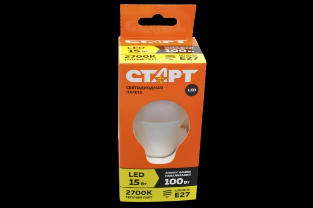 Лампа светодиодная Старт ECO LEDGLSE27 15W-E27-2700K