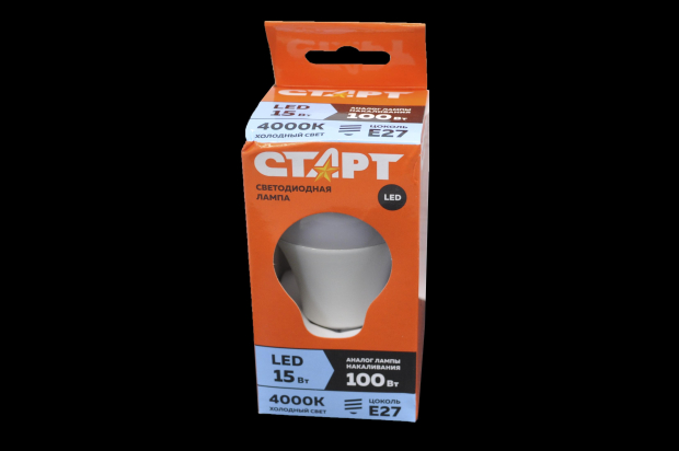 Лампа светодиодная Старт ECO LEDGLSE27 15W-E27-4000K