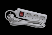 Удлинитель Космос 16A  220V 3 розетки 3м, белый