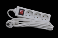 Удлинитель Космос 16A  220V 3 розетки 5м, белый