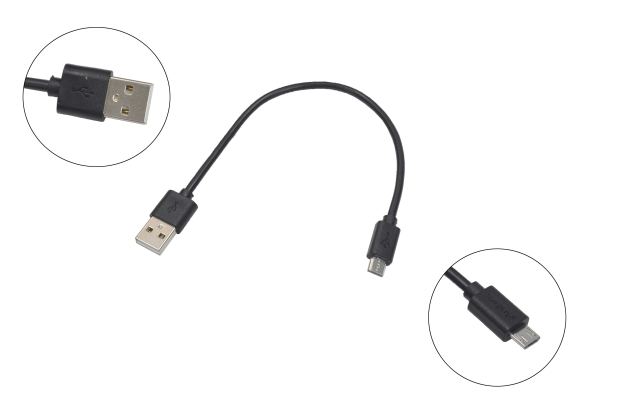 Шнур USB 2.0 AM > microB 0.2M 2.1A, черный Partner