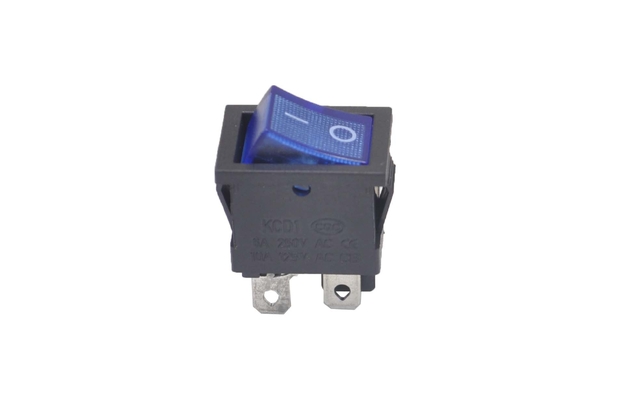 Переключатель KCD1-201N-4-C3BL On-Off синий 250V 6A (4c) (неон)