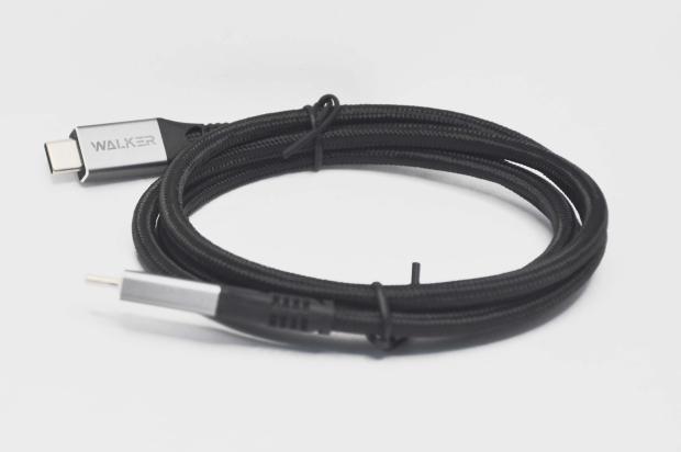 30890 Кабель Walker C995 Type-C - Type-C, совместим  Thunderbolt 4, PD/зарядка ноутбуков, планшетов, iPhone нейлон, 240Watt, черный