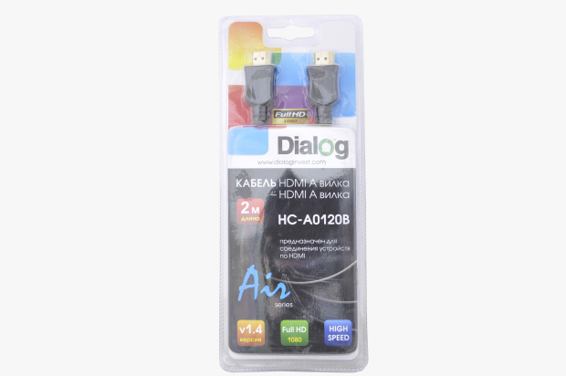 Шнур Dialog HC-A0120B (CV-0120-B black) HDMI A(M) - HDMI A(M)  ver 1.4, 2.0м, в пакете