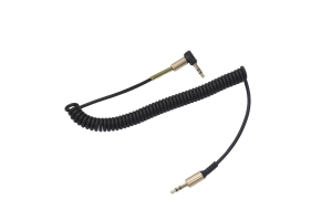 Шнур 3.5mm "шт" стерео - 3.5mm "шт" стерео 1.0м угловой витой черный gold 5-232-1-BK