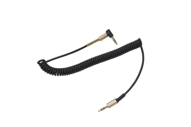 Шнур 3.5mm "шт" стерео - 3.5mm "шт" стерео 1.0м угловой витой черный gold 5-232-1-BK