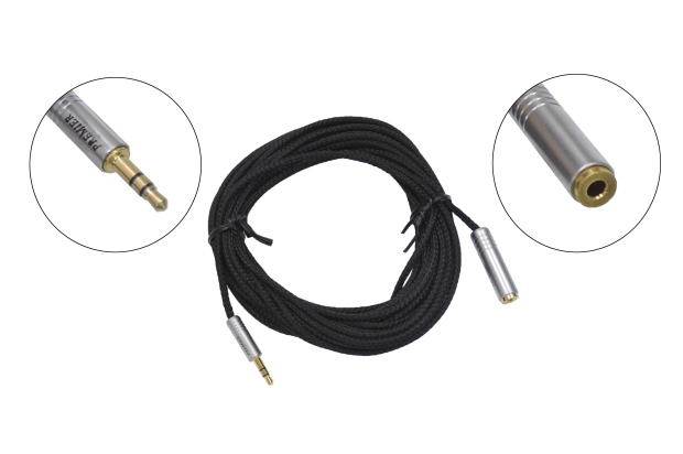 Шнур 3.5mm "шт" стерео - 3.5mm "гн" стерео 7.0м металл gold 5-633-7.0