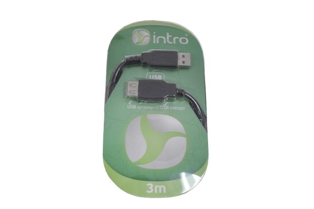Шнур INTRO USB 2.0 3004101 "шт" - "гн" 3м