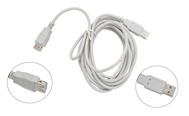 Шнур USB 2.0 AM > AF  3.0м серый AC-USB052B