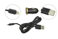 Зарядное устройство от прикуривателя 2USB (2.1A + 1A) LDNIO DL-C22 + кабель для iPhone 5/5S