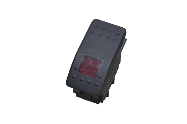 Переключатель клавишный On-Off красный 12V 35A (4c) 36-4460