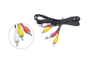 Шнур 3RCA "шт" - 3RCA "шт" черный 1.2м 283-312