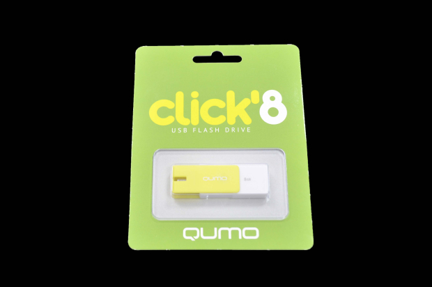 18308 Флэш Qumo 8Gb USB 2.0 Click (лимон)