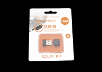 18328 Флэш Qumo 16Gb USB 2.0 Nano (черный)
