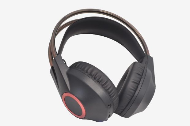 40444 Наушники беспроводные Qumo Party Rave ВТ 0077, с микрофоном, подсветка, Bluetooth, черно-красные