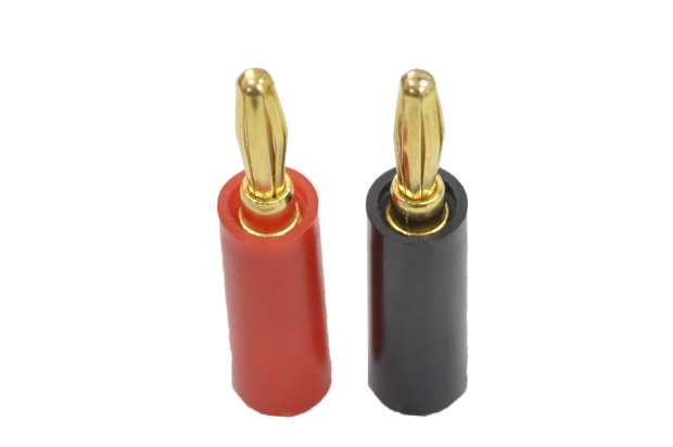 Разъем Банан "шт" пластик gold на кабель D=4mm 1-624G (2шт)
