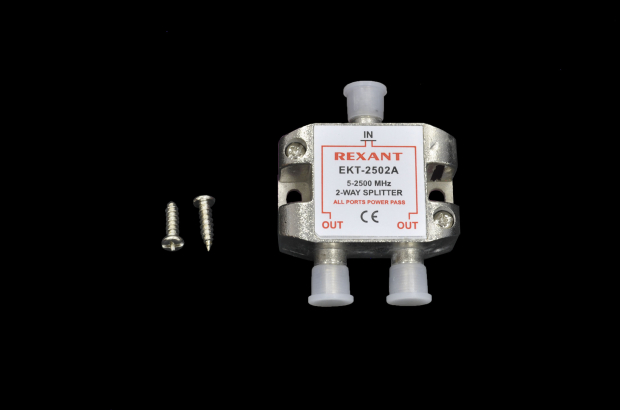 Splitter (разветвитель) на 2 TV 5-2500MHz (EKT-2502A) 05-6201