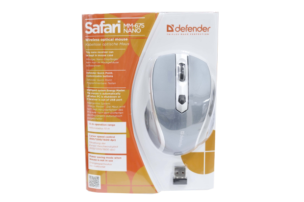 0243528 Мышь беспроводная USB Defender Safari MM-675 синий