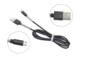 13178 Кабель Walker C720 USB - microUSB с пружинами, черный