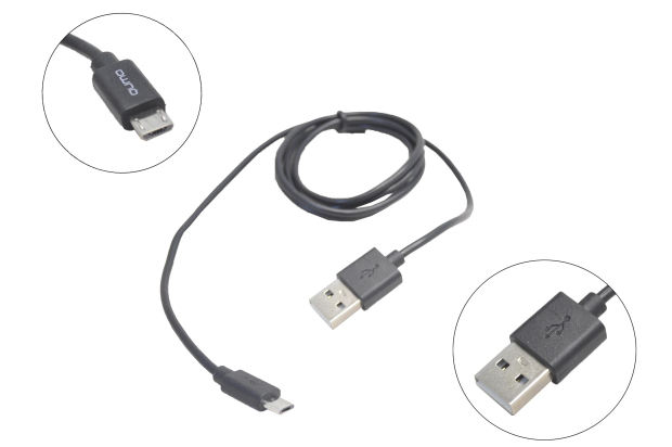 20529 Кабель QUMO USB - micro USB круглый, PVC, 1м, OEM черный