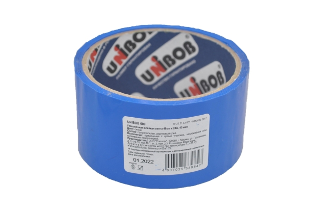 55753 Клейкая лента Unibob 48/24 45мкм, синяя