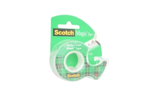 Лента клейкая scotch magic 8-1975d, на диспенсере, 19 ммх7,5 м
