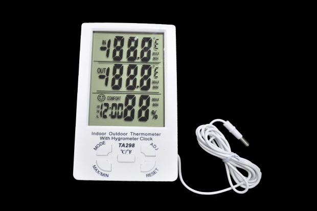 TA298 Термометр комнатно-уличный с влажностью и часами