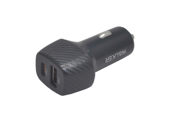 29772 Автомобильное зарядное устройство Walker WCR-35 USB/Type-C, 45W, быстрый заряд QC+PD, черное