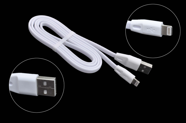 13680 Кабель Walker C320 для iPhone, плоский, белый