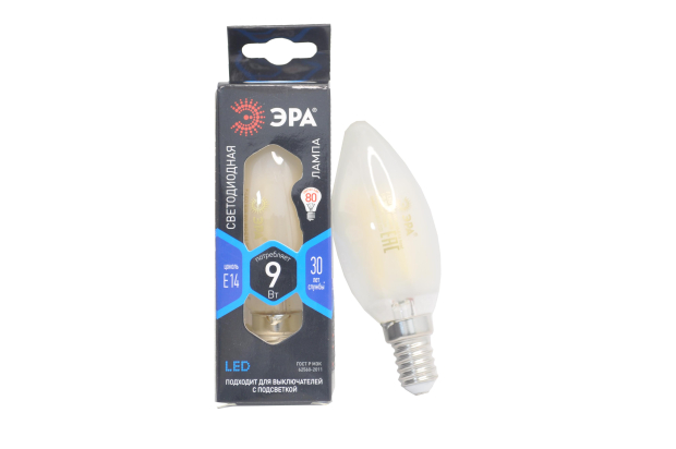 Лампа светодиодная Эра F-LED B35-9W-840-E14 frost
