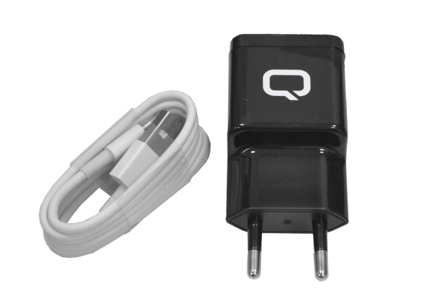 23843 Сетевое зарядное устройство Qumo Energy 2USB, 3.1A, Apple cable черный (Charger 0063)