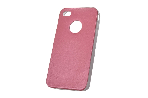 Чехол "под кожу" iphone 4/4S (красный) 00-156