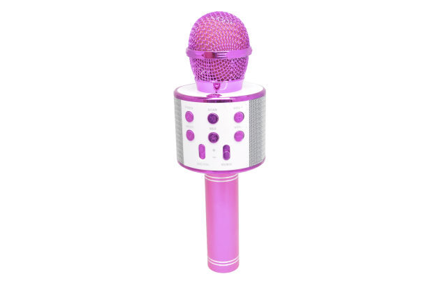Микрофон-караоке WS-858 Bluetooth с динамиком, розовый